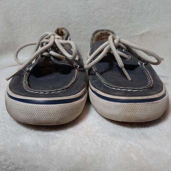 Sperry Top Sider Mens Boat Shoes Slip On Casual Grey/Blue Canvas 0777914 Sz 7 - Picture 9 of 12